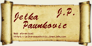 Jelka Paunković vizit kartica